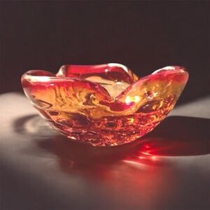 vintage amberina astray art hass bowl